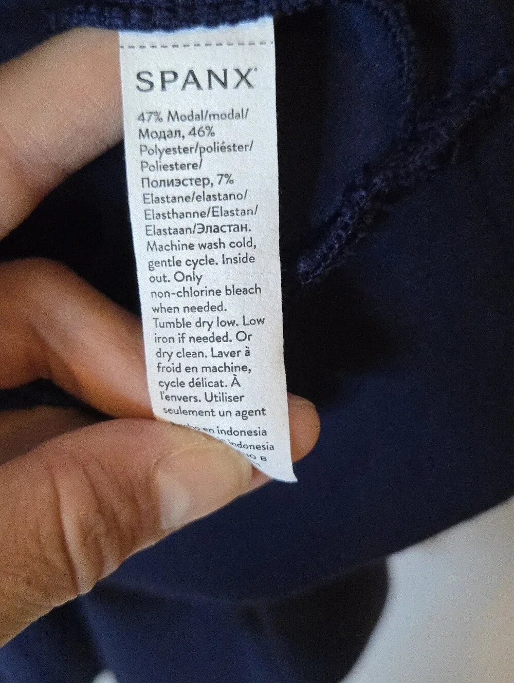 Spanx *SET* AirEssentials Timeless Navy Wide-Leg Pant Half Zip Sweatshirt S - Picture 6 of 9